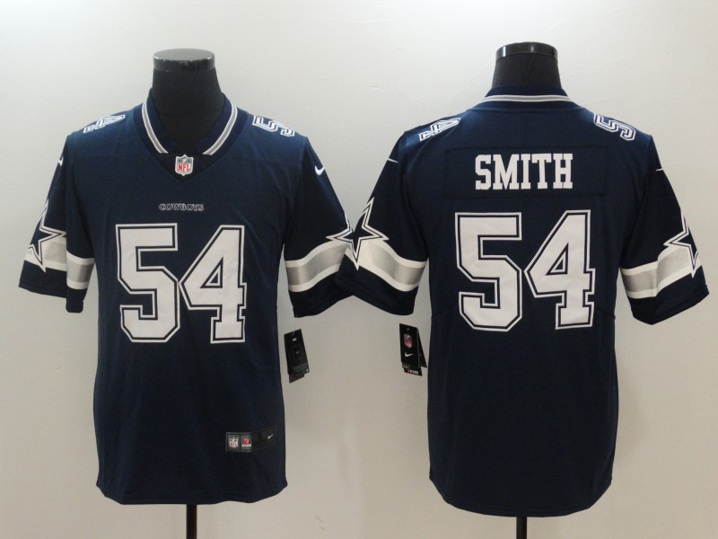 Men Dallas cowboys #54 Smith Blue Nike Vapor Untouchable Limited NFL Jerseys->youth nfl jersey->Youth Jersey